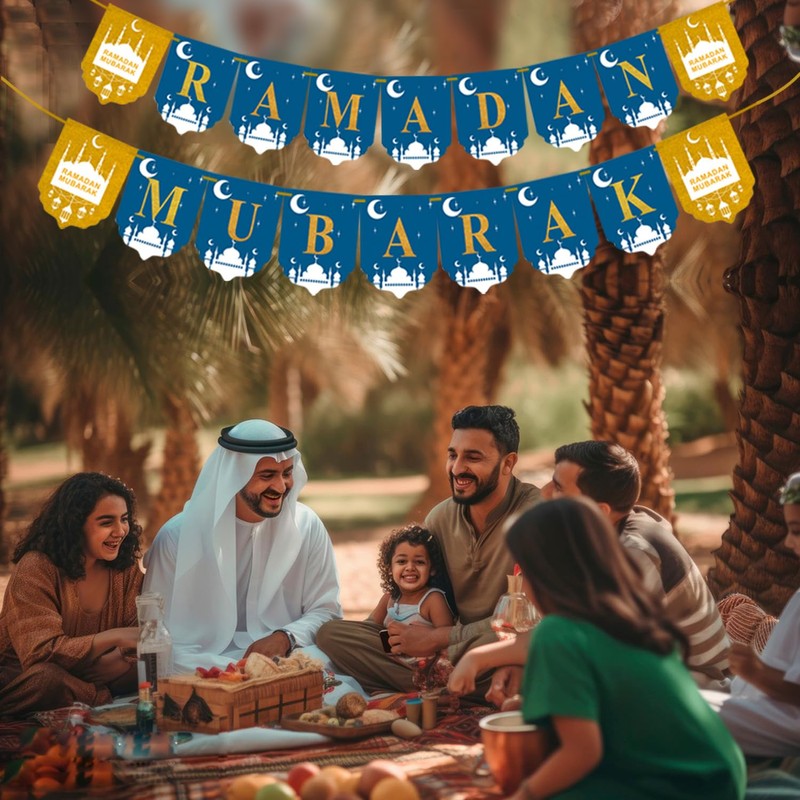 Ramadan Banner Decorations, Ramadan Mubarak Decorations for Home Ramadan Mubarak