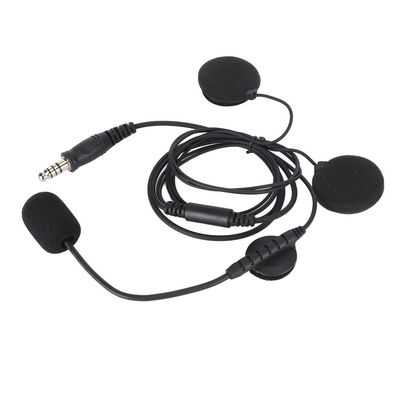 Motorbike Full Face Helmet Earpiece Mic 7.1mm Plug Two Way