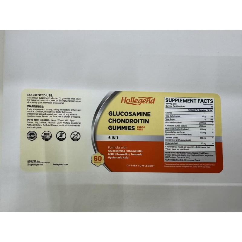 Glucosamine Chondroitin Gummies Sugar Free, Gummies Supplements for Adults Men