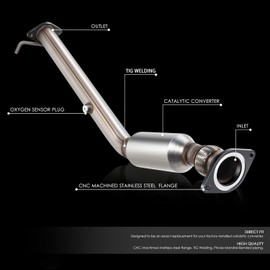 Auto Dynasty (EPA Compliant 10075) Factory Style Front Catalytic Converter Exhaust Down Tubing Kits Compatible with Chevy Impala Monte Carlo 3.5L 3.9L Undercar 2006-2011, Stainless Steel