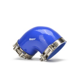 Tucool Racing Tucool Racing Universal High Performance 90 Degree Elbow Reducer Coupler Silicone Hose Connector 4-Ply with Clamps (Blue, 76mm(3") to 89mm(3.5"))