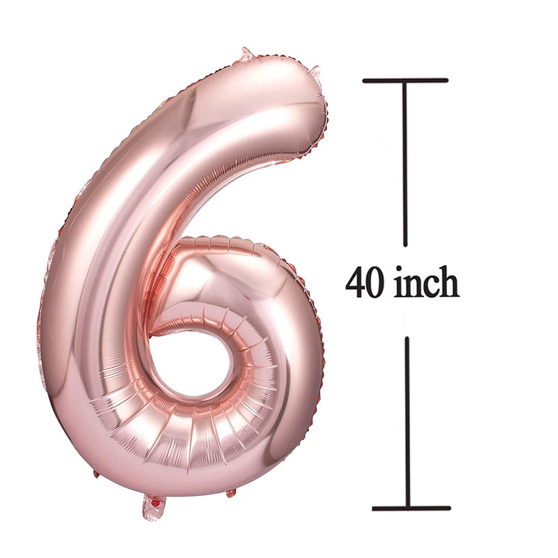 60 Number Balloons Rose Gold Big Giant Jumbo Number 60