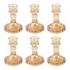 ECHFSM Glass Candlestick Holder,Striped Taper Candle Holders ，Set of 6