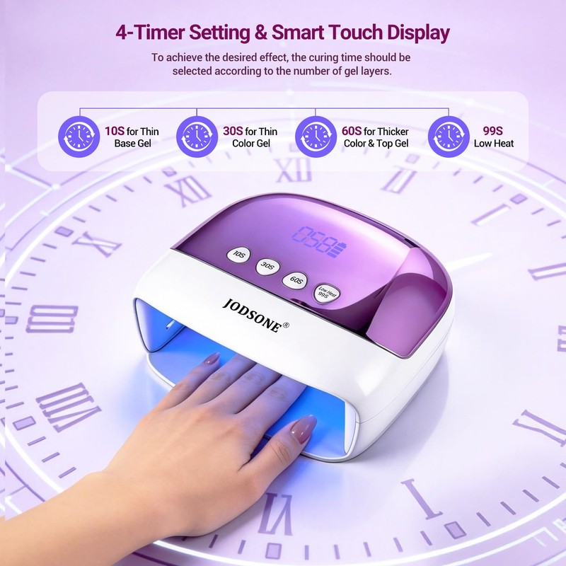 Cordless LED Nail Lamp Rechargeable Portable with 4 Timers LCD