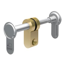 BASI Universal Adjustable Blind Cylinder Colour Silver Adjustable 45-95 mm Blind Lock Also Suitable for Fire Doors FH Doors up to T90