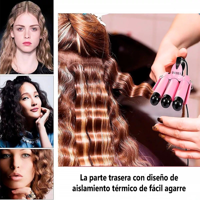 Vimi Rizador De Cabello Triple Tubo Ceramica Peinado Automático