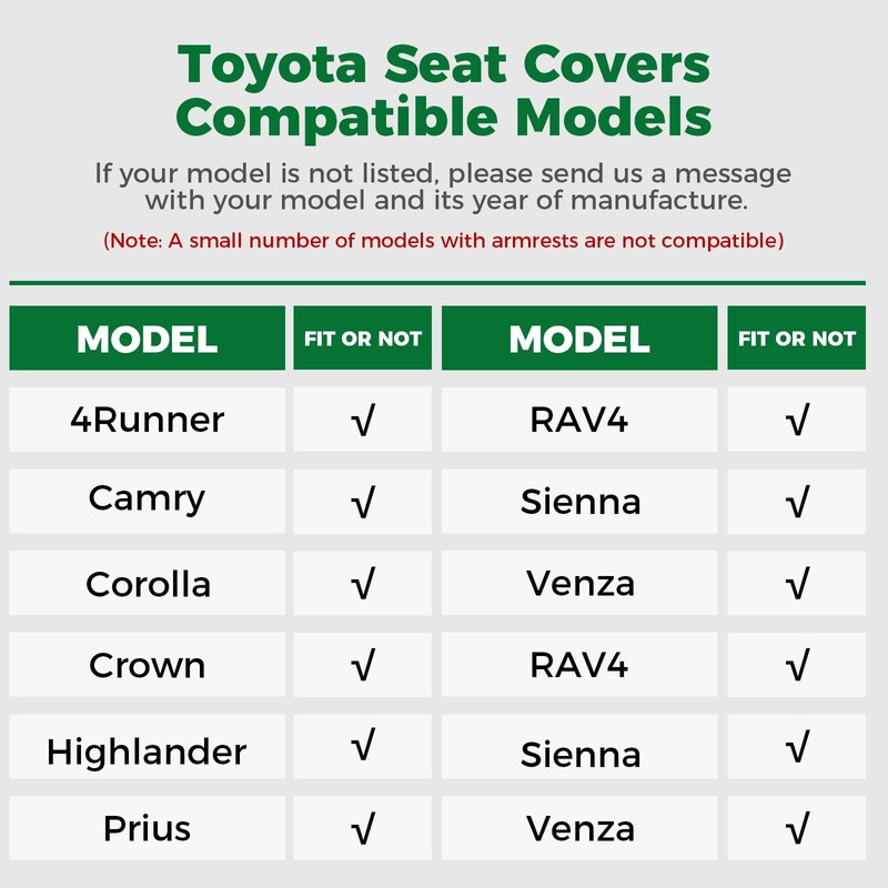 GIANT PANDA Polycotton Front Car Seat Cover for Toyota Rav4