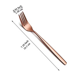 Kyraton Rose Gold Rainbow Table Forks 12 Pieces, 18.3 cm Stainless Steel Dinner Fork, Forks and Spoon Cutlery, Ideal for Home, Restoration, Hotel, Wedding, Party, Dishwasher Safe