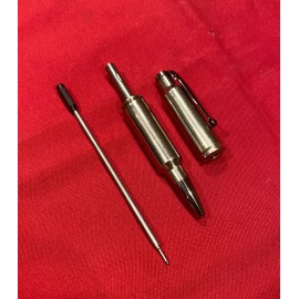 Hand Crafted 300 wsm  nickle plated brass twist bullet pen MADE IN THE USA