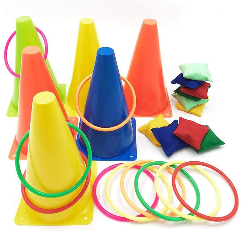 Carnival Games Set Propylene with Mesh Bag Traffic Cone Throwing