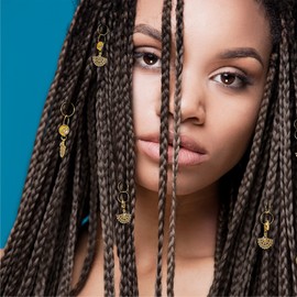 RED by Kiss Dreadlock Jewelry Braid Charms Hair Cuffs for Women Braiding Hair Pendants Decoration Clips 3PCS