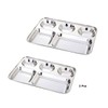 Stainless Steel Rectangle/Square 5 Section Compartment Lunch Plate Round and