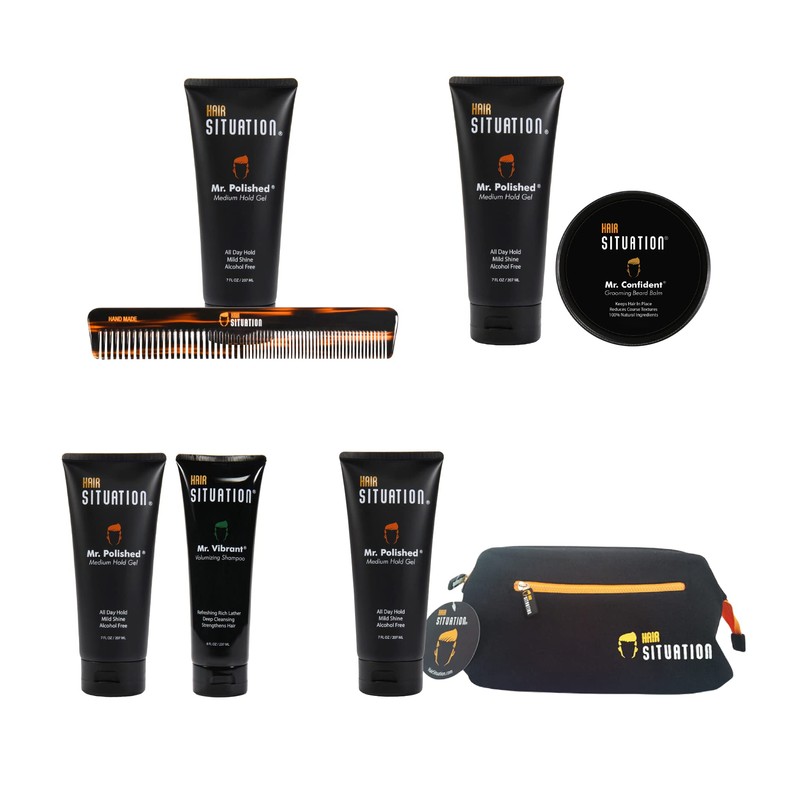 Hair Situation Medium Hold Hair Styling Gel Mr. Polished, Alcohol-Free,