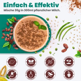 BIO CACAO PROTEIN | Vegan | 100% BIO | 1000g Natur Eiweiß mit zertifiziertem Bio Kakao | Ohne Süßungsmittel & Aromen | Ohne Soja & Gluten | Mehrkomponenten 4K | Made in Germany DE-ÖKO-039