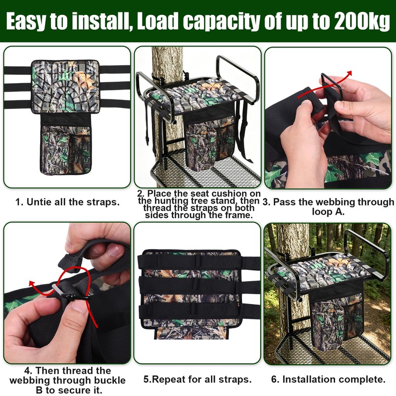 Niuyhe Tree Stand Seat Replacement with 3 Pockets