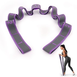 Yoga Set, Stretch Band, Yoga Stretching Band, Yoga Strap with 9 Loops, Gymnastics Band, Yoga Stretch Strap, Carrying and Highly Elastic Gymnastics Strap, Ideal Stretching Band for Hot Yoga