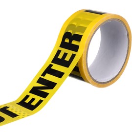 NUOBESTY Barricade Tape,1.9 inch X 82 ft Yellow Security Line DO NOT Enter Printed Barrier Safety Tape