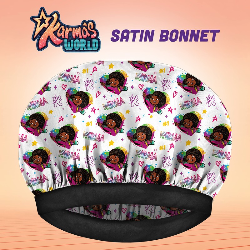Camryn's BFF Karma's World White Hearts Satin Bonnet
