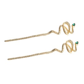 BIUDECO Snake Shape Rhinestone Hair Chopsticks Hair Sticks for Buns Women's Hair Sticks Minimalist Fashi