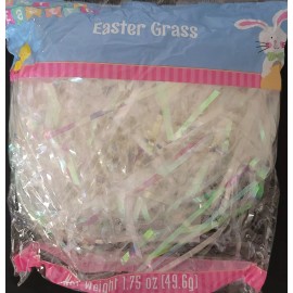 Unbranded Easter Basket Grass Metallic Gold or Iridescent White 1.75 oz, E16, Select Color - Iridescent White