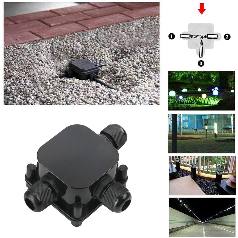 Waterproof Junction Boxes 3 Way Cable Connectors Outdoor External Electrical