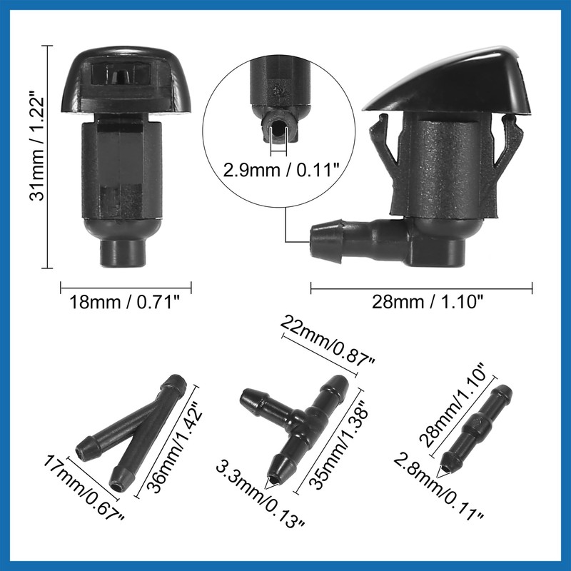 A ABSOPRO Front Windshield Washer Nozzles Fit for Jeep Grand