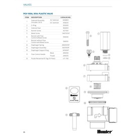 Hunter Industries, PGV-101-A, 1" Angle Valve w/Flow Control and Female thread Inlet/Outlet, 150 PSI Rated