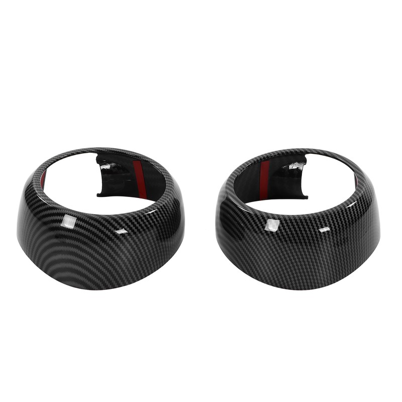 4pcs Carbon Fiber Style Door Midrange Speaker Cover Trims for