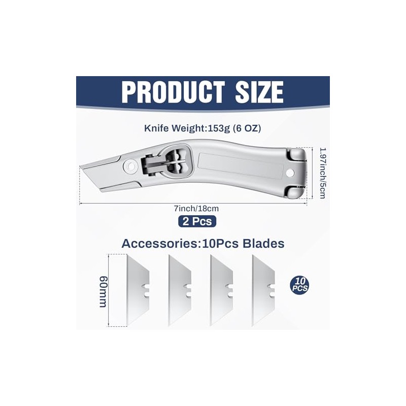 WILLBOND 2 Pack Dolphin Carpet Knife with Sheath 7.3 x