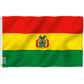 Anley Fly Breeze 3x5 Feet Bolivia Flag - Vivid Color and Fade Proof - Canvas Header and Double Stitched - Bolivian National Flags Polyester with Brass Grommets 3 X 5 Ft
