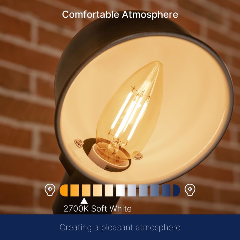 FLSNT Dimmable LED Candelabra Light Bulbs 60W Equivalent E26 Base,