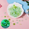 PandaHall 30g Flower Resin Cabochons Charms Green Luminous Heart Butterfly