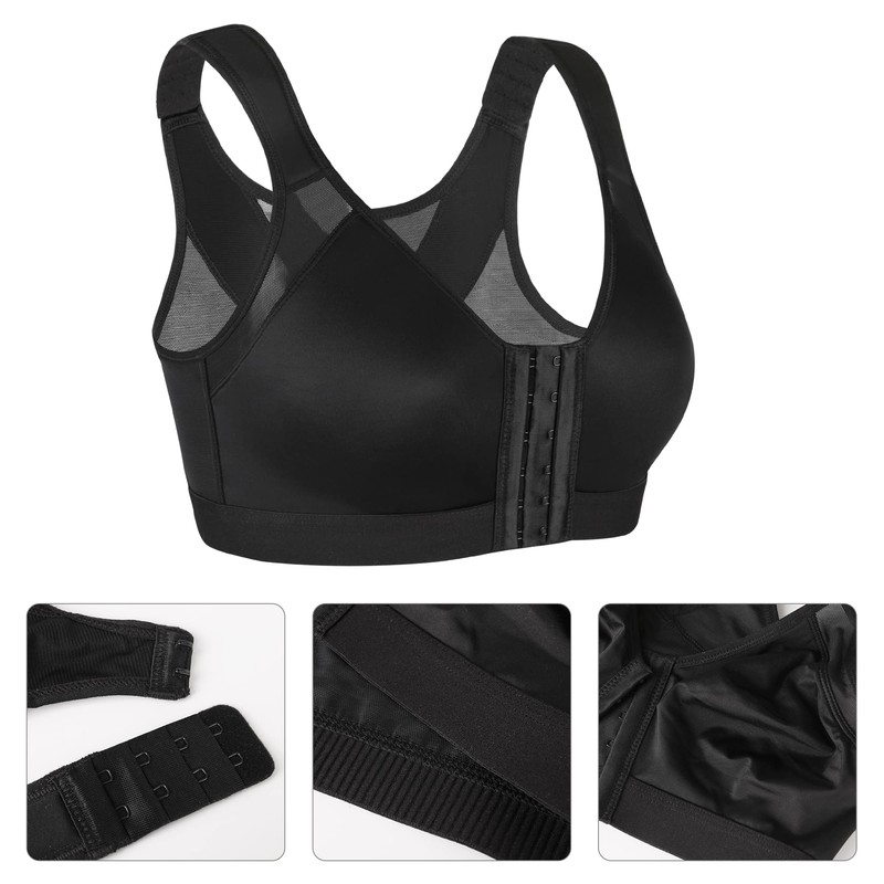 Lemorosy Front Closure Full Coverage Posture Bra Wireless Back Support