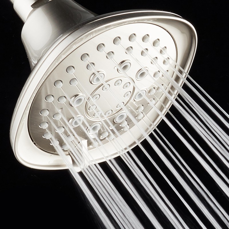 AquaDance Satin Nickel Hot Oval Square Style 6-setting High-Pressure Luxury