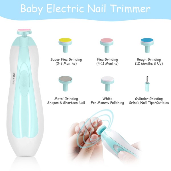 Baby Grooming Kit, Portable Baby Safety Care Set with Hair Brush Comb Nail Clipper Nasal Aspirator etc for Nursery Newborn Infant Girl Boys Keep Clean (17 in 1 Blue)