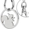 com-four® Metal Keyring with Carabiner and Shopping Trolley Token with