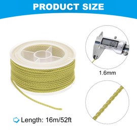 MECCANIXITY Nylon Thread Twine Beading Cord, 52ft Stretchy Braided Bracelets String Cord Rope for Jewelry Making DIY Crafts Necklaces, Dry Yellow