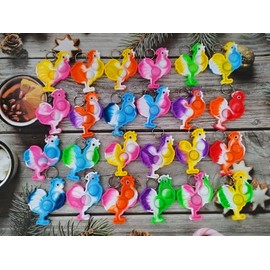 HOZKEAP 24 Packs Bulk Chicks shape Backpack Mini Pop Keychain, fidgets Bubble Classroom Students Holiday Party Favors