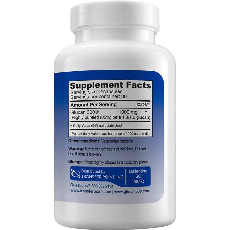 Transfer Point Immune Support Supplement Highly Purified Beta Glucan 500
