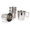 Stainless Steel Camping Mugs, 4pcs Camping Coffee Cup with Foldable