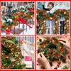 Lyrow 18 ft 3 Pcs Lighted Christmas Garland with Red