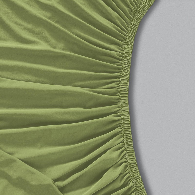 wyewye Single Fitted Sheet, Light Green, 90x190 cm with 40