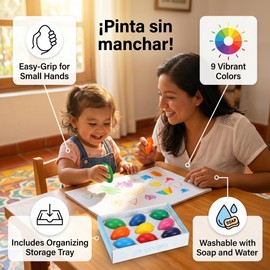 Juego de 9 Crayones en Huevo Lavables, Fáciles de Sostener para Niños, Herramientas de Dibujo y Pintura Infantil