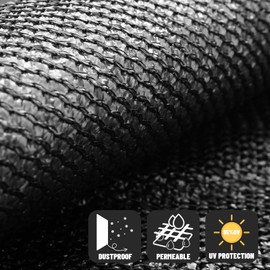 SUNNY GUARD Privacy Screen Fence 6' x 88' Black Heavy Duty Dustproof Denoise Fencing Mesh Fabric Shade Net Cover for Outdoor Wall Garden Yard Pool Deck(Customized)