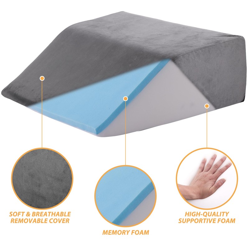 Bedluxe Leg Elevation Pillows, Leg Pillows for Sleeping, Cooling Gel