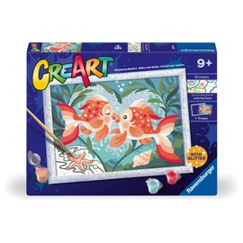 Ravensburger CreArt: Pesci innamorati – Dipingere con i Numeri per Bambini 9+ Anni, Kit Pittura con Tavole, Cornice, Pennello e Colori Inclusi, 25 x 18,30 cm, Idee Regalo