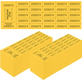 Kosiz 1000 Sheets 25 Bid Raffle Ticket Sheets Chinese Auction Tickets Numbers for Basket Events and Silent Auctions (Yellow)
