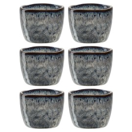 Leonardo Matera 023045 Egg Cups Set of 6 Ceramic Egg Cups Diameter 5.2 cm, Height 4 cm Easy to Clean, Dishwasher Safe Set of 6 in Anthracite
