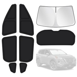 for Nissan Rogue 2021-2025 Car Window Shades, 8pcs Privacy Sun Shade Set for Front Windshield Side and Rear Windows, Full Window Covers Keeps Vehicle Cool for Camping Napping