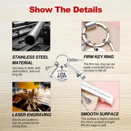 AmiCera Mens Keyring Gifts, Dad Father Daddy Birthday Gifts Presents from Daughter Son, Unusual Funny Gifts Idea Men, Fathers Day Presents for Him, Keychain with Small Tool Kit & Bottle Opener